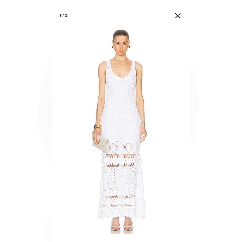 Alexis Aleala Dress in White Small New Women’s Crochet Gown Maxi